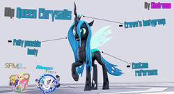 Size: 3654x1974 | Tagged: safe, artist:sindroom, queen chrysalis, changeling, g4, 3d, download at source, gmod, model, source filmmaker, source filmmaker resource