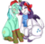 Size: 395x385 | Tagged: safe, artist:graffiti, lyra heartstrings, rarity, classical unicorn, g4, candy, candy cane, christmas, clothes, colored hooves, crack shipping, female, flockmod, food, hat, hearth's warming, horn, leonine tail, lesbian, lyraty, mistletoe, santa hat, scarf, shipping, socks, striped socks, unshorn fetlocks