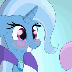 Size: 1000x1000 | Tagged: safe, artist:n0nnny, starlight glimmer, trixie, pony, unicorn, g4, animated, blushing, boop, cape, clothes, cute, diabetes, diatrixes, eye shimmer, female, floppy ears, frame by frame, gif, gradient background, great and powerful, grin, loop, mare, n0nnny's boops, nose wrinkle, offscreen character, raised hoof, smiling, solo focus, squee, trixie's cape, weapons-grade cute