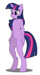 Size: 515x951 | Tagged: safe, artist:flash equestria photography, twilight sparkle, anthro, unguligrade anthro, g4, barbie doll anatomy, breastless female, featureless crotch, female, show accurate, show accurate anthro, simple background, solo, white background