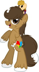Size: 1200x2212 | Tagged: safe, artist:binkyt11, derpibooru exclusive, oc, oc only, oc:binky, earth pony, pony, 2017 community collab, derpibooru community collaboration, bipedal, looking at you, plushie, rayman, rearing, simple background, smiling, solo, transparent background, unshorn fetlocks