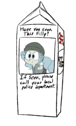 Size: 1200x2000 | Tagged: safe, artist:whydomenhavenipples, oc, oc only, pony, beanie, clothes, hat, hoodie, milk carton, missing, simple background, solo