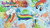 Size: 3840x2160 | Tagged: safe, artist:keischa-assili, rainbow dash, parasprite, g4, high res, messy background, parasprite bikini, text, vector, wallpaper