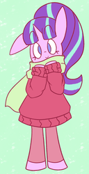 Size: 996x1944 | Tagged: safe, artist:typhwosion, starlight glimmer, pony, unicorn, semi-anthro, g4, clothes, female, scarf, solo, sweater