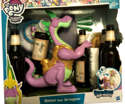 Size: 2007x1680 | Tagged: safe, spike, dragon, g4, adult spike, alcohol, beer, christmas presents, dragon code, fake, guardians of harmony, misadventures of the guardians, muscles, older, self dragondox, spikezilla, toy
