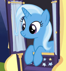 Size: 404x434 | Tagged: safe, screencap, trixie, pony, unicorn, g4, to where and back again, cropped, cute, diatrixes, female, mare, raised hoof, solo