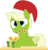 Size: 2000x2082 | Tagged: safe, artist:mintysketch, oc, oc only, oc:ponytronic, pegasus, pony, candy, candy cane, food, hat, high res, holding a present, male, minty's christmas ponies, mouth hold, present, santa hat, simple background, smiling, solo, tongue out, transparent background, vector
