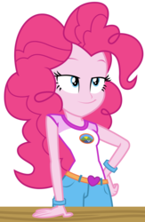 Size: 1878x2878 | Tagged: safe, artist:sketchmcreations, pinkie pie, equestria girls, g4, my little pony equestria girls: legend of everfree, camp everfree outfits, female, hand on hip, simple background, smug, solo, transparent background, vector