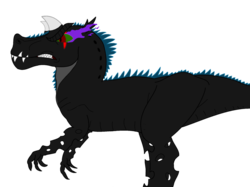 Size: 1024x767 | Tagged: safe, artist:tyler3967, king sombra, oc, oc only, changeling, dragon, hybrid, corrupted, dark magic, magic, solo, sombra eyes