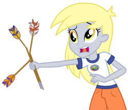 Size: 2697x2319 | Tagged: safe, artist:sketchmcreations, derpy hooves, equestria girls, g4, my little pony equestria girls: legend of everfree, arrow, broken, female, high res, open mouth, simple background, solo, transparent background, vector