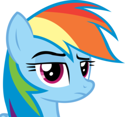 Size: 11544x10820 | Tagged: safe, artist:cyanlightning, rainbow dash, pegasus, pony, flutter brutter, g4, .svg available, absurd resolution, eyebrows, female, looking at you, raised eyebrow, simple background, solo, transparent background, unamused, vector