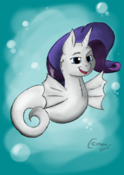 Size: 1060x1500 | Tagged: safe, artist:crimson, rarity, sea pony, g4, female, seaponified, seapony rarity, solo, species swap, underwater