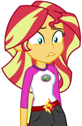 Size: 1994x3050 | Tagged: safe, artist:sketchmcreations, sunset shimmer, equestria girls, g4, my little pony equestria girls: legend of everfree, disturbed, female, simple background, solo, thousand yard stare, transparent background, vector