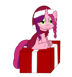 Size: 586x626 | Tagged: artist needed, safe, oc, oc only, oc:marker pony, pony, christmas, present, solo