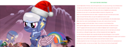 Size: 2108x790 | Tagged: safe, screencap, rainbow dash, pony, g4, the cutie re-mark, alternate timeline, apocalypse dash, bane, baneposting, christmas, crystal war timeline, female, fighter pilot, image macro, meme, solo, text