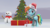 Size: 1920x1080 | Tagged: safe, artist:fd-daylight, rainbow dash, pony, g4, 3d, candy, christmas tree, clothes, cute, female, food, happy, hat, looking at you, santa hat, scarf, snowman, solo, source filmmaker, tree, underhoof