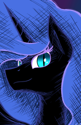 Size: 3300x5100 | Tagged: safe, artist:flamevulture17, nightmare moon, pony, g4, absurd resolution, bust, female, portrait, smirk, solo