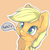 Size: 3200x3200 | Tagged: safe, artist:dbleki, applejack, earth pony, pony, g4, apple, applebetes, blushing, bust, cheek fluff, chest fluff, cute, female, fluffy, fluffyball, food, hatless, heart, heart eyes, high res, jackabetes, missing accessory, portrait, silly, silly pony, simple background, smiling, solo, sweet dreams fuel, that pony sure does love apples, tongue out, who's a silly pony, wingding eyes