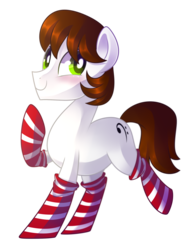 Size: 1596x2116 | Tagged: safe, artist:drawntildawn, oc, oc only, earth pony, pony, clothes, simple background, socks, solo, striped socks, transparent background