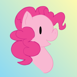 Size: 1024x1024 | Tagged: safe, artist:pansyseed, pinkie pie, earth pony, pony, g4, beady eyes, bust, female, gradient background, portrait, smiling, solo