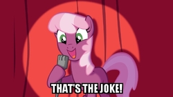 Size: 480x270 | Tagged: safe, cheerilee, earth pony, pony, g4, a star is burns, cheerilee pun, exploitable meme, female, joke, meme, reaction image, solo, that's the joke, the simpsons