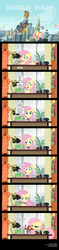Size: 1470x6180 | Tagged: safe, artist:derpyfanboy, fluttershy, ritzy doo, tree hugger, winter wisp, pegasus, pony, g4, alcohol, business ponies, clothes, comic, high res, i need a freaking drink, lamp, manehattan, misspelling, mouth hold, office, painting, phone, whiskey