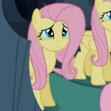Size: 220x220 | Tagged: safe, screencap, fluttershy, changeling, g4, season 6, to where and back again, animated, crying, crying flutterlings, disguise, disguised changeling, fake fluttershy, female, floppy ears, gif, sad, solo