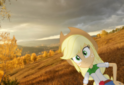 Size: 1190x820 | Tagged: safe, applejack, equestria girls, g4, autumn, equestria girls in real life, irl, photo, russia, solo