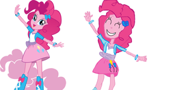 Size: 1674x876 | Tagged: safe, artist:unicornrarity, pinkie pie, equestria girls, g4, boots, bowtie, bracelet, clothes, high heel boots, jewelry, skirt