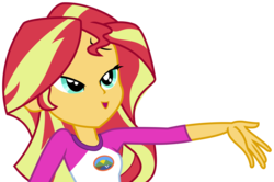 Size: 5438x3600 | Tagged: safe, artist:sketchmcreations, sunset shimmer, equestria girls, g4, my little pony equestria girls: legend of everfree, absurd resolution, female, open mouth, raised arm, simple background, solo, transparent background, vector