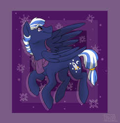 Size: 2000x2050 | Tagged: safe, artist:broohan, oc, oc only, oc:sirius, pegasus, pony, clothes, high res, male, offspring, parent:flash sentry, parent:twilight sparkle, parents:flashlight, scarf, solo, stallion