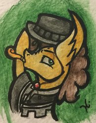 Size: 1024x1311 | Tagged: safe, artist:monochromepony625, cheese sandwich, pony, g4, male, photo, solo, traditional art