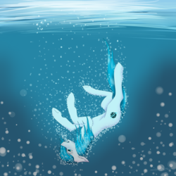 Size: 685x684 | Tagged: safe, artist:squeilaforest, oc, oc only, pony, asphyxiation, bubble, drowning, solo, underwater