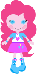 Size: 1024x2068 | Tagged: safe, artist:ra1nb0wk1tty, pinkie pie, equestria girls, g4, chibi, clothes, crossover, cute, diapinkes, doll, female, lalaloopsy, simple background, skirt, solo, toy, transparent background