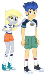 Size: 1500x2506 | Tagged: safe, artist:sketchmcreations, derpy hooves, flash sentry, equestria girls, g4, my little pony equestria girls: legend of everfree, clothes, comforting, converse, duo, shoes, shorts, simple background, socks, transparent background, vector