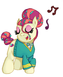 Size: 671x815 | Tagged: safe, artist:swasfews, torch song, pony, g4, eyes closed, music notes, simple background, singing, solo, transparent background