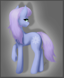 Size: 1140x1388 | Tagged: safe, artist:fassl17, oc, oc only, earth pony, pony, looking at you, looking back, raised hoof, solo, turned head