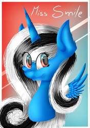 Size: 719x1024 | Tagged: safe, artist:fireheartsk, oc, oc only, oc:miss smile, alicorn, pony, alicorn oc, bust, portrait, solo