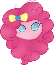 Size: 388x465 | Tagged: safe, artist:happypony67, pinkie pie, human, g4, bust, female, freckles, humanized, portrait, simple background, solo, transparent background