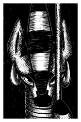 Size: 3600x5400 | Tagged: safe, artist:flamevulture17, zecora, pony, zebra, g4, absurd resolution, black and white, bust, female, grayscale, monochrome, portrait, solo, staff