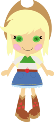 Size: 1024x2328 | Tagged: safe, artist:ra1nb0wk1tty, applejack, equestria girls, g4, button eyes, cute, doll, female, jackabetes, lalaloopsy, simple background, solo, toy, transparent background