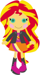 Size: 1024x1886 | Tagged: dead source, safe, artist:ra1nb0wk1tty, sunset shimmer, equestria girls, g4, button eyes, cute, doll, female, lalaloopsy, shimmerbetes, simple background, solo, toy, transparent background