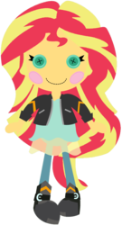 Size: 1024x1892 | Tagged: dead source, safe, alternate version, artist:ra1nb0wk1tty, sunset shimmer, equestria girls, g4, button eyes, crossover, cute, doll, female, lalaloopsy, shimmerbetes, simple background, solo, toy, transparent background