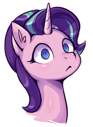Size: 1100x1500 | Tagged: safe, artist:mav, starlight glimmer, pony, unicorn, g4, bust, ear fluff, female, head, looking at you, mare, portrait, shocked, simple background, solo, white background