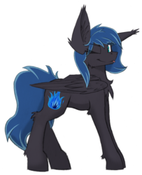 Size: 3134x3869 | Tagged: safe, artist:php122, oc, oc only, oc:midnight light, pegasus, pony, 2017 community collab, derpibooru community collaboration, high res, one eye closed, simple background, solo, transparent background, wink