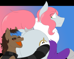 Size: 1000x800 | Tagged: safe, artist:lunis1992, oc, oc only, oc:lancer, oc:playthrough, pegasus, pony, ask the amazon mares, blushing, butt, butthug, dock, eyes closed, flank, gay, hug, male, open mouth, plot, tail wrap