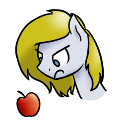 Size: 1000x1000 | Tagged: safe, artist:alexi148, oc, oc only, oc:appleseed, pony, >:c, angry, apple, bust, food, frown, no catchlights, no pupils, simple background, solo, transparent background