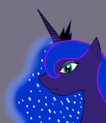 Size: 800x934 | Tagged: safe, artist:rottenbabe, derpibooru exclusive, princess luna, pony, g4, bust, face, female, portrait, simple background, smiling, solo