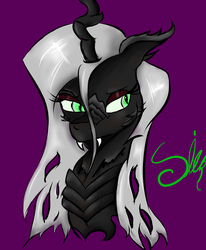 Size: 1400x1700 | Tagged: safe, oc, oc only, changeling, changeling oc, solo, white changeling