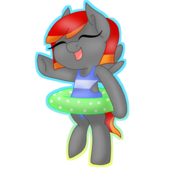 Size: 1000x1000 | Tagged: safe, artist:vanilla-calligraphy, oc, oc only, oc:arian blaze, pegasus, pony, clothes, inner tube, one-piece swimsuit, solo, summer, swimsuit